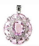 Silver, pink kunzite