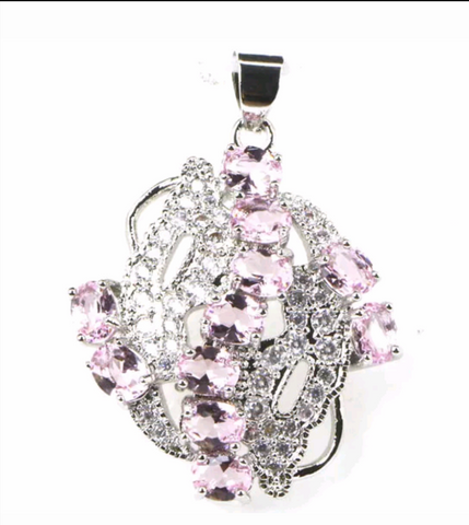 Silver, pink kunzite