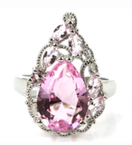 Silver, pink kunzite size 7.5