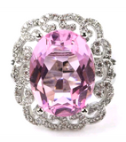 Silver, pink kunzite