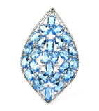 Silver, swiss blue topaz size 9.5