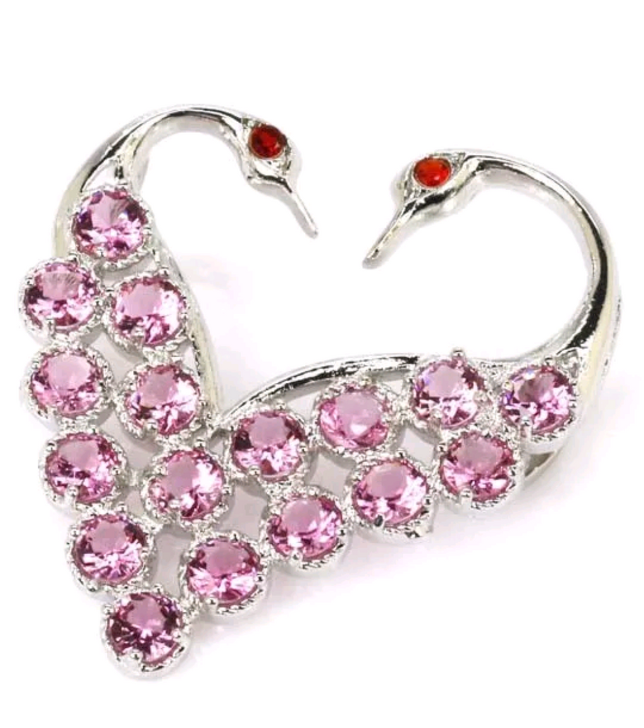 Silver, pink tourmaline