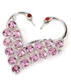 Silver, pink tourmaline