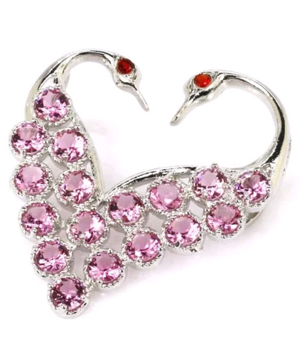 Silver, pink tourmaline