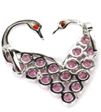 Silver, pink tourmaline