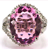 Silver, pink kunzite size 9