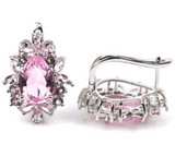 Silver, pink kunzite earrings