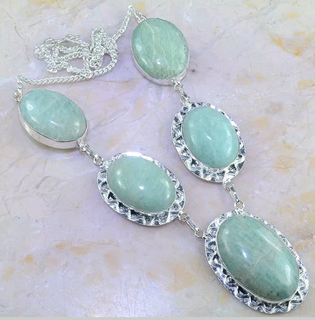 Silver, amazonite