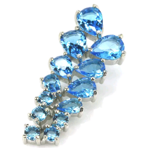 Silver, blue topaz