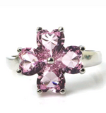 Silver, pink kunzite size 8