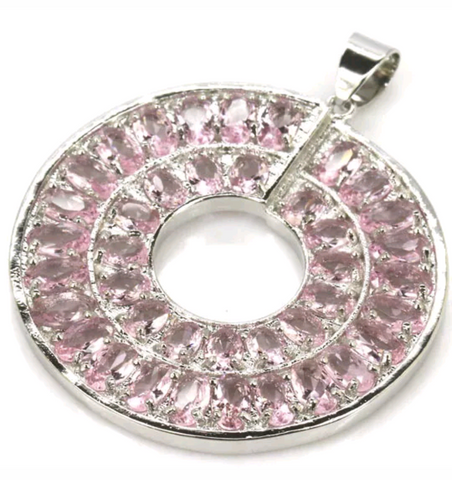 Silver, pink kunzite