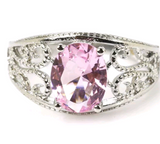Silver, kunzite size 6.25