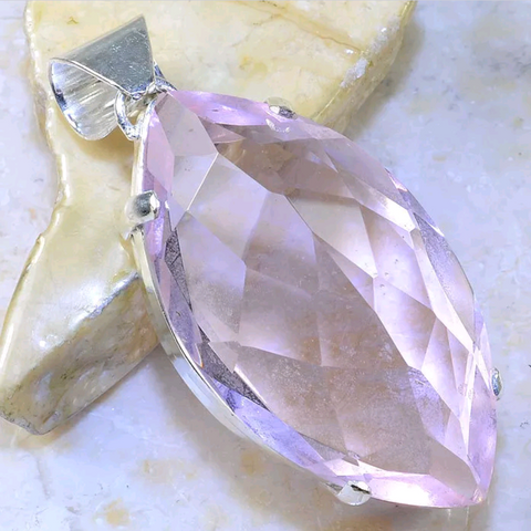 Silver, pink topaz