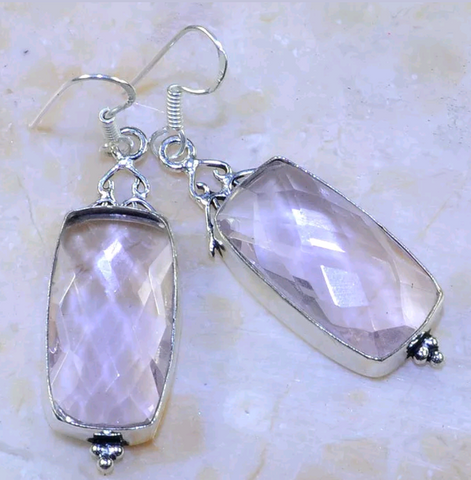 Silver, pink topaz