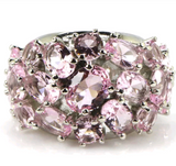 Silver, pink kunzite size 8.5