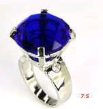 Silver, sapphire quartz size 7.5