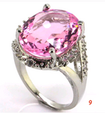 Silver, pink kunzite size 9
