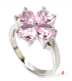 Silver, pink kunzite size 8