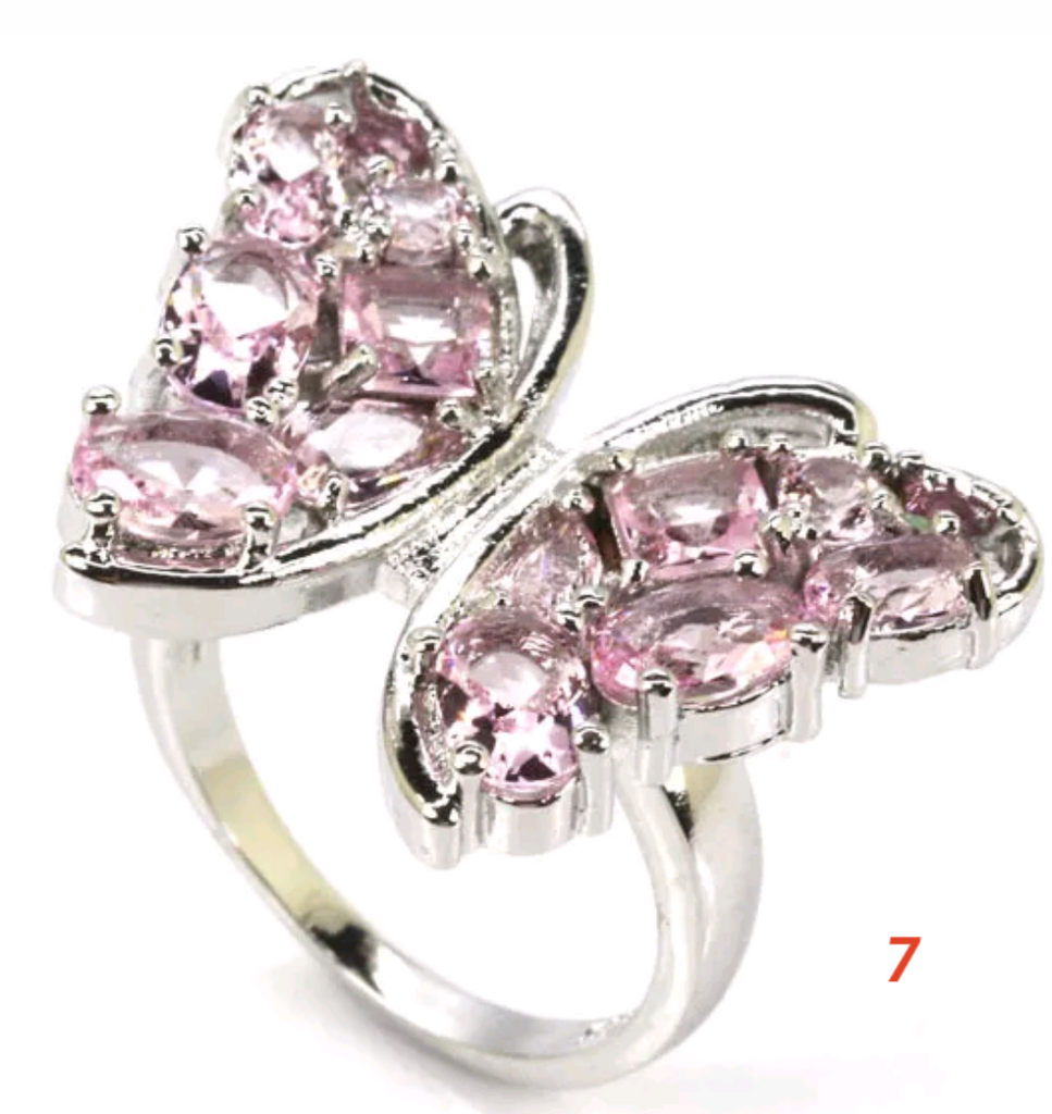 Silver, kunzite size 7