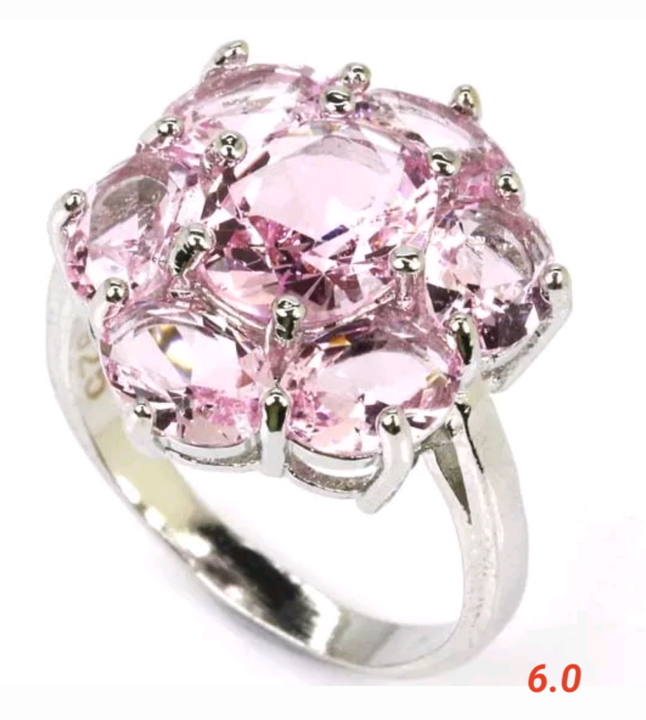 Silver, kunzite size 6.0