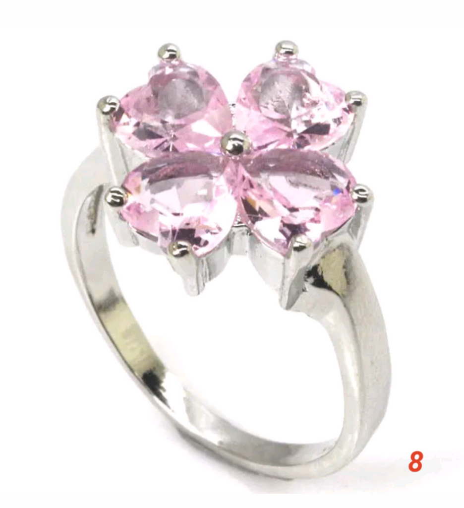 Silver, kunzite size 8