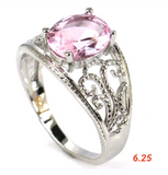 Silver, kunzite size 6.25