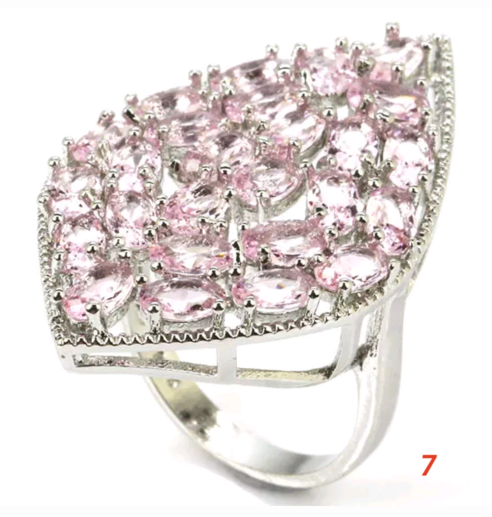 Silver, kunzite size 7