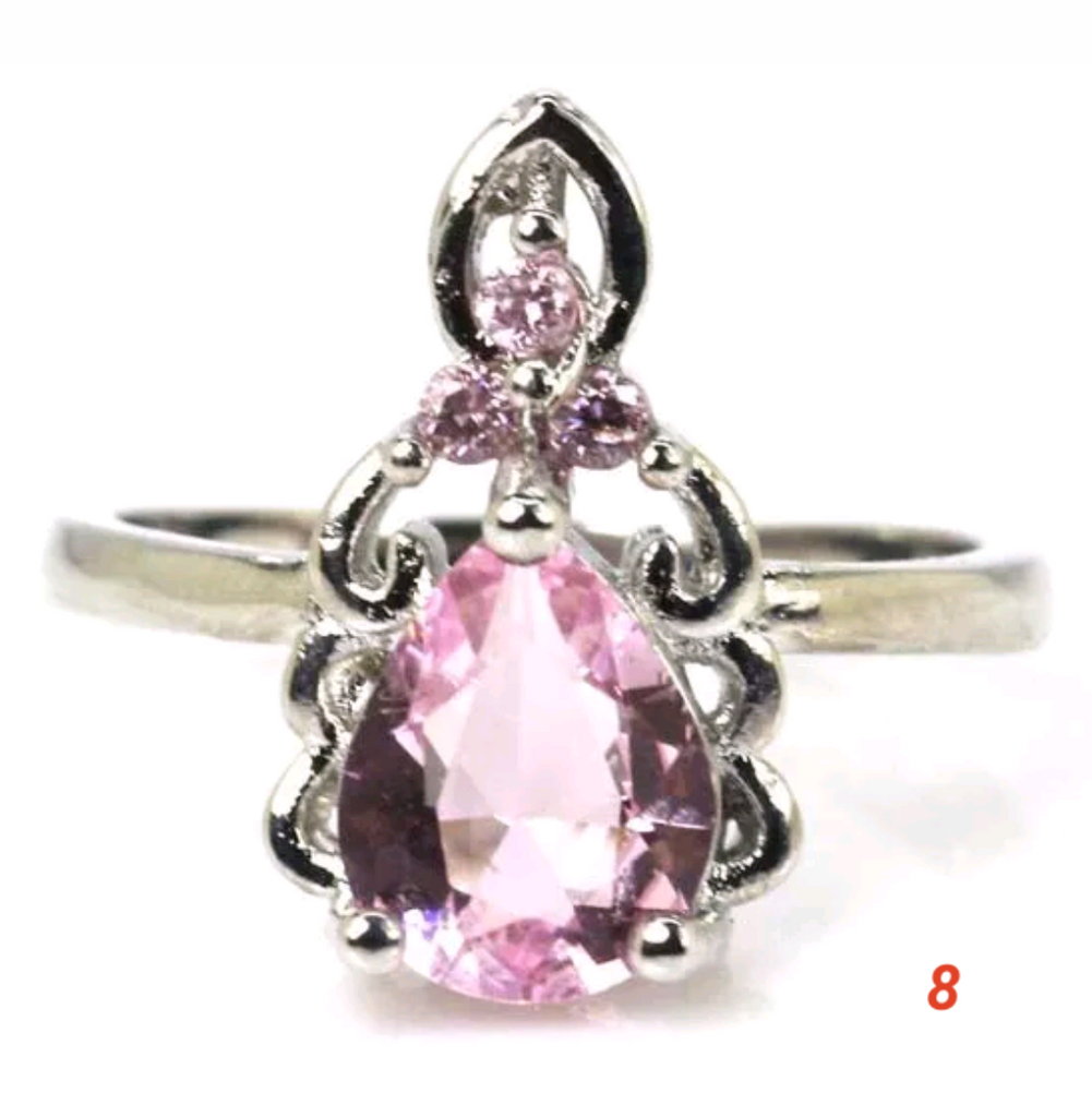 Silver, kunzite size 9