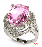 Silver, kunzite size 7.75