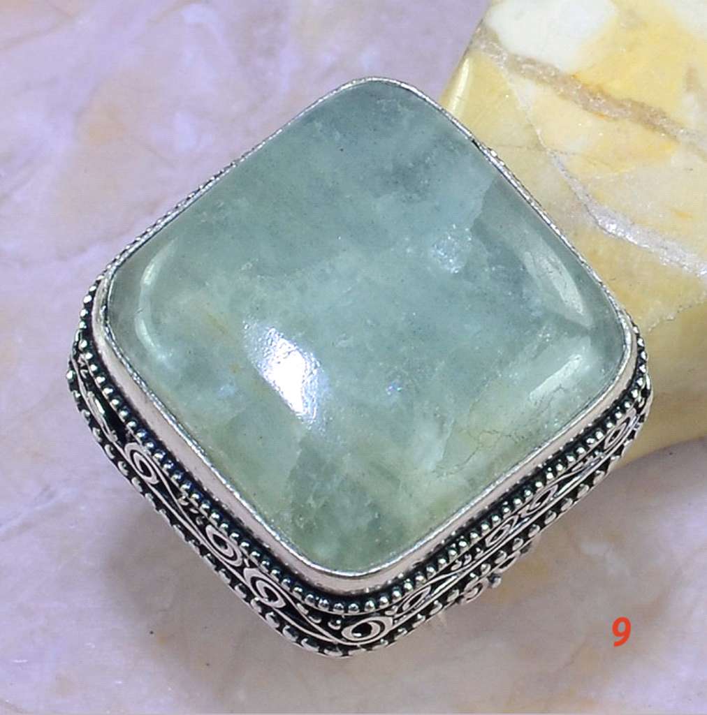 Silver, amazonite size 9