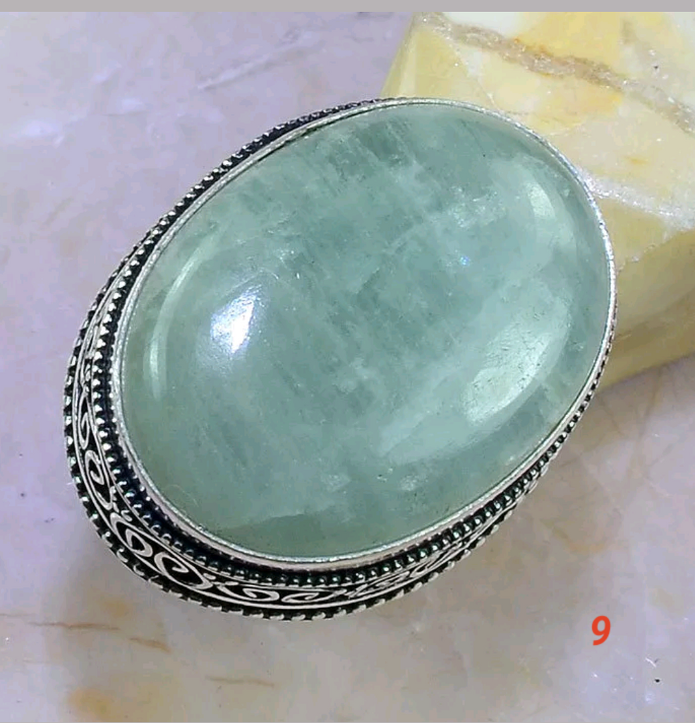 Silver, amazonite size 9