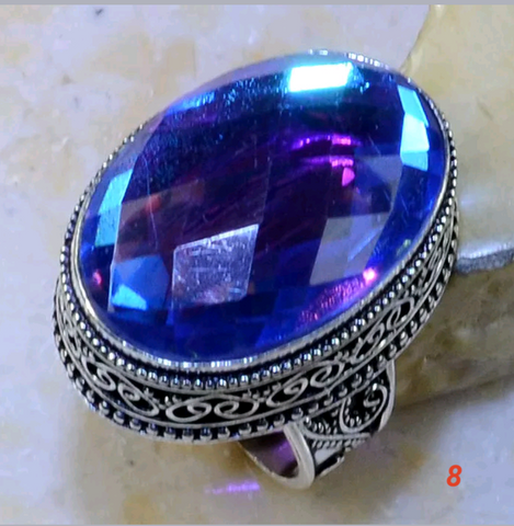 Rainbow topaz size 8