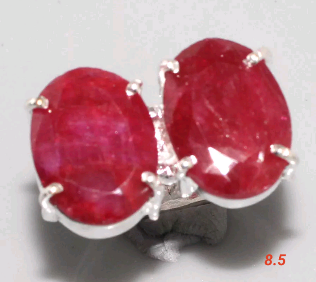 Silver, ruby size 8.5