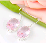 Silver, pink kunzite earrings