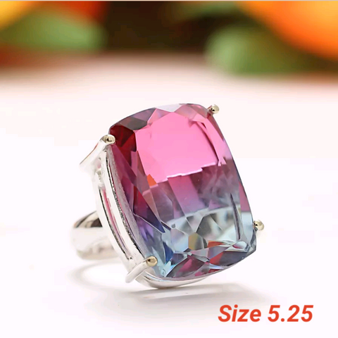 Silver, bi-color tourmaline 5.25