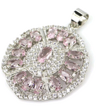 Silver, pink kunzite pendant