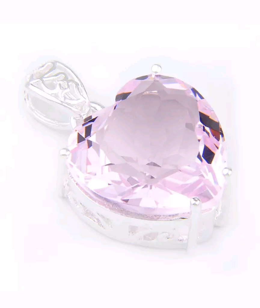 Silver, pink kunzite pendant