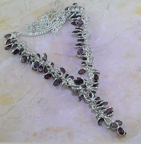 Silver, ametyst necklace