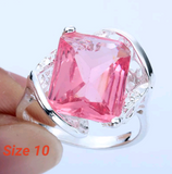 Silver, Pink sapphire size 10