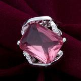 Silver, Pink sapphire size 10