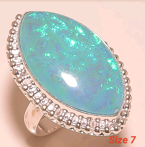 Silver, autralian triplet opal size 7