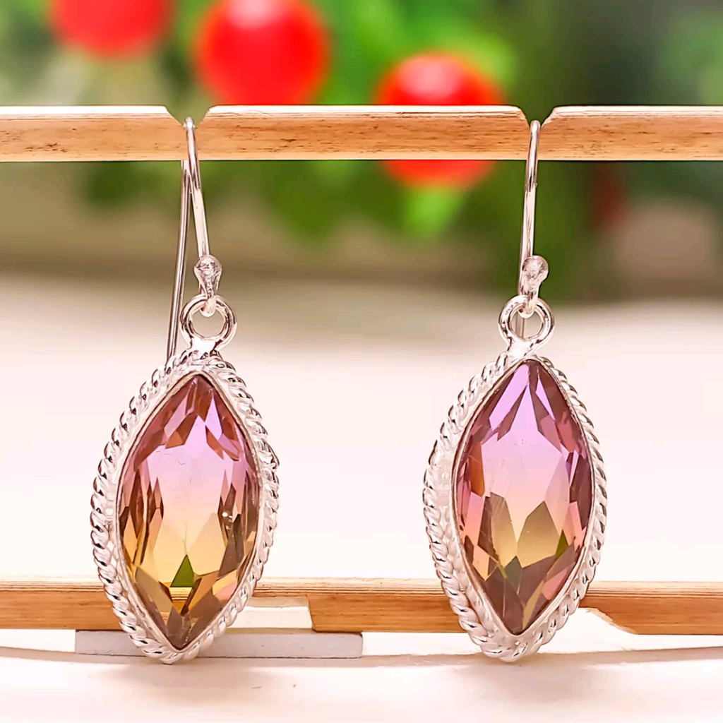 Silver, Ametrine earrings