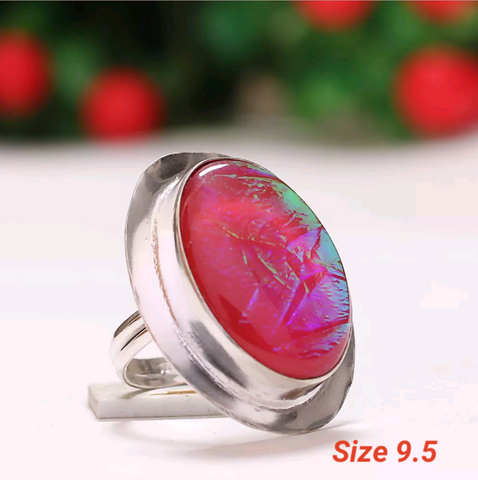 Silver, australian triplet opal size 9.5