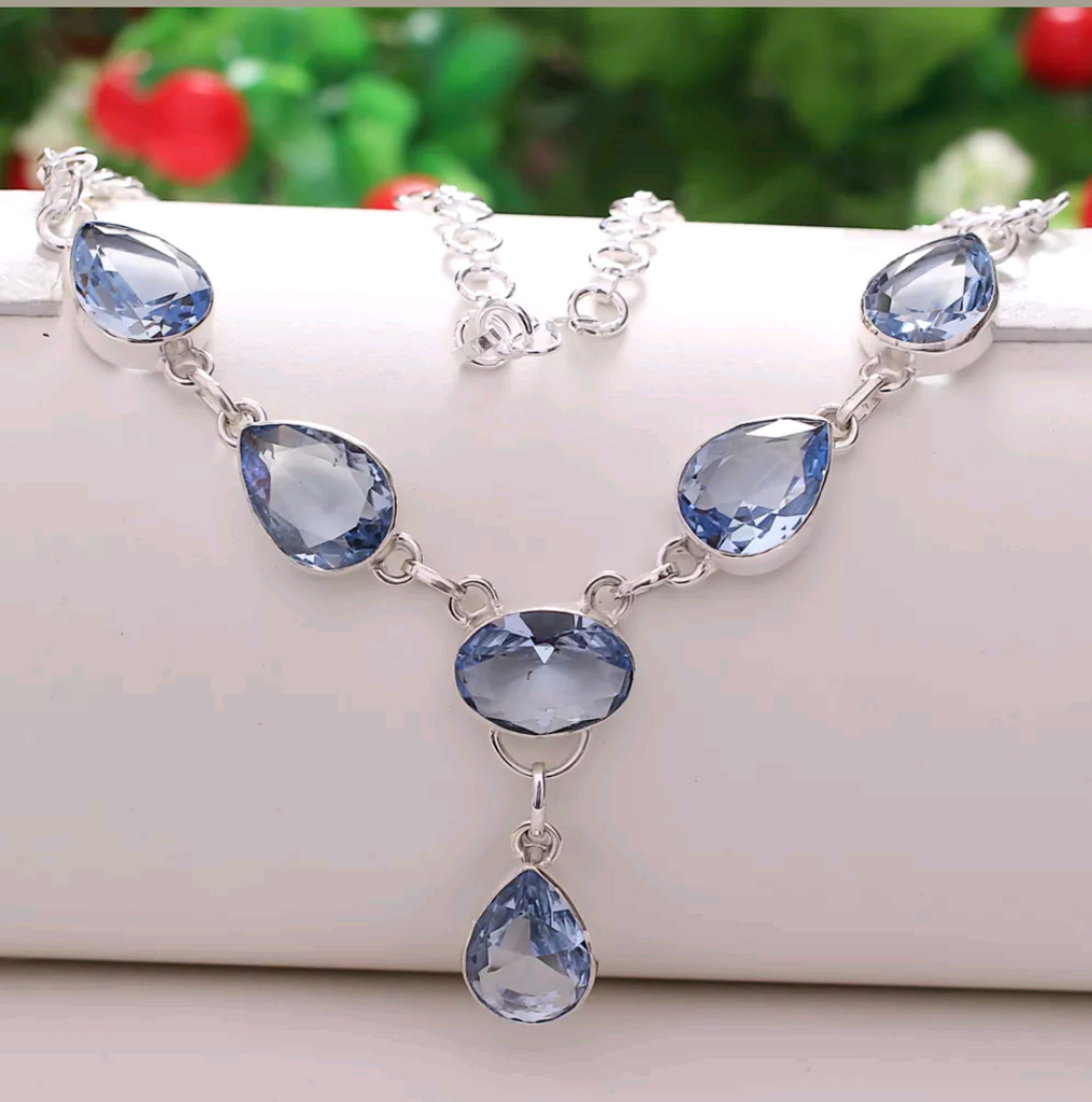 Silver, tanzanite necklace