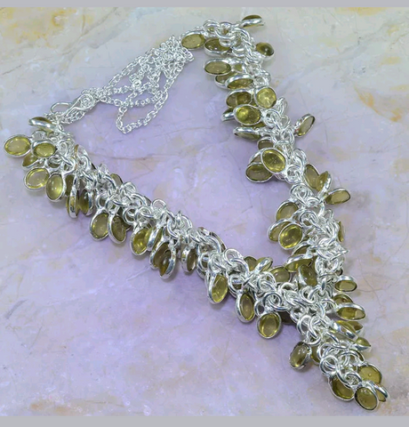 Silver, citrine necklace