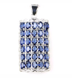 Silver, blue tanzanite pendant