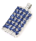 Silver, blue tanzanite pendant