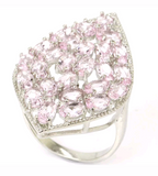 Silver, pink kunzite size 6.5