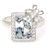 silver, blue topaz size 8.5