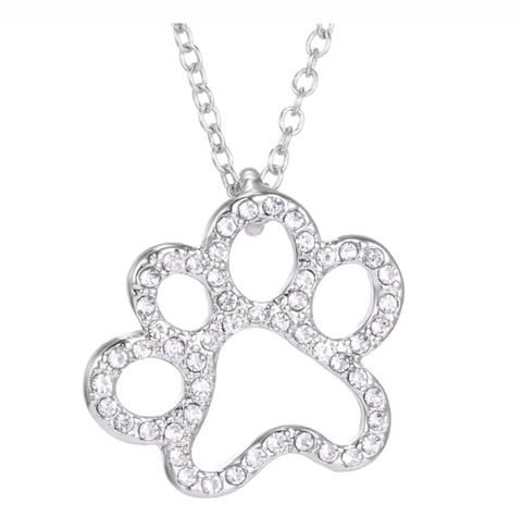 Silver plated pendant dog paw